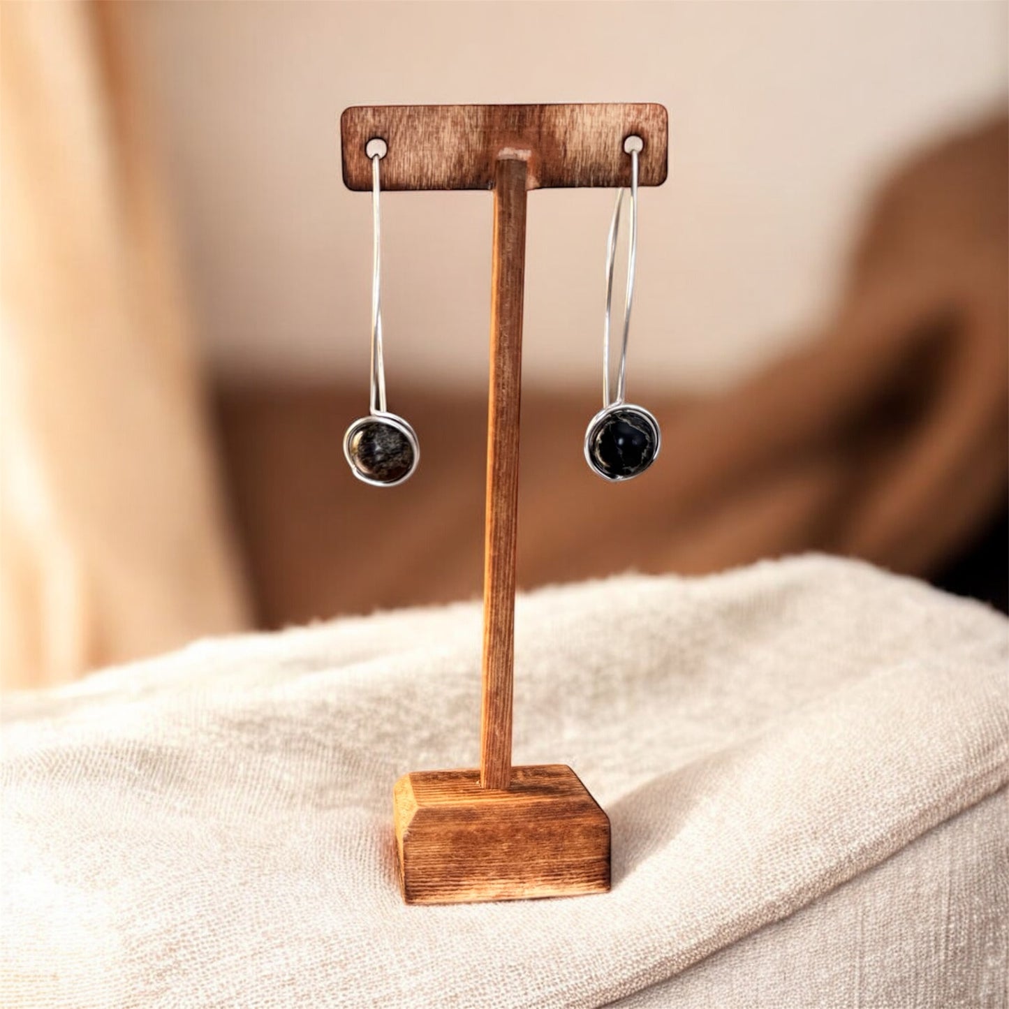 Minimalist Earrings (sea sediment jasper)