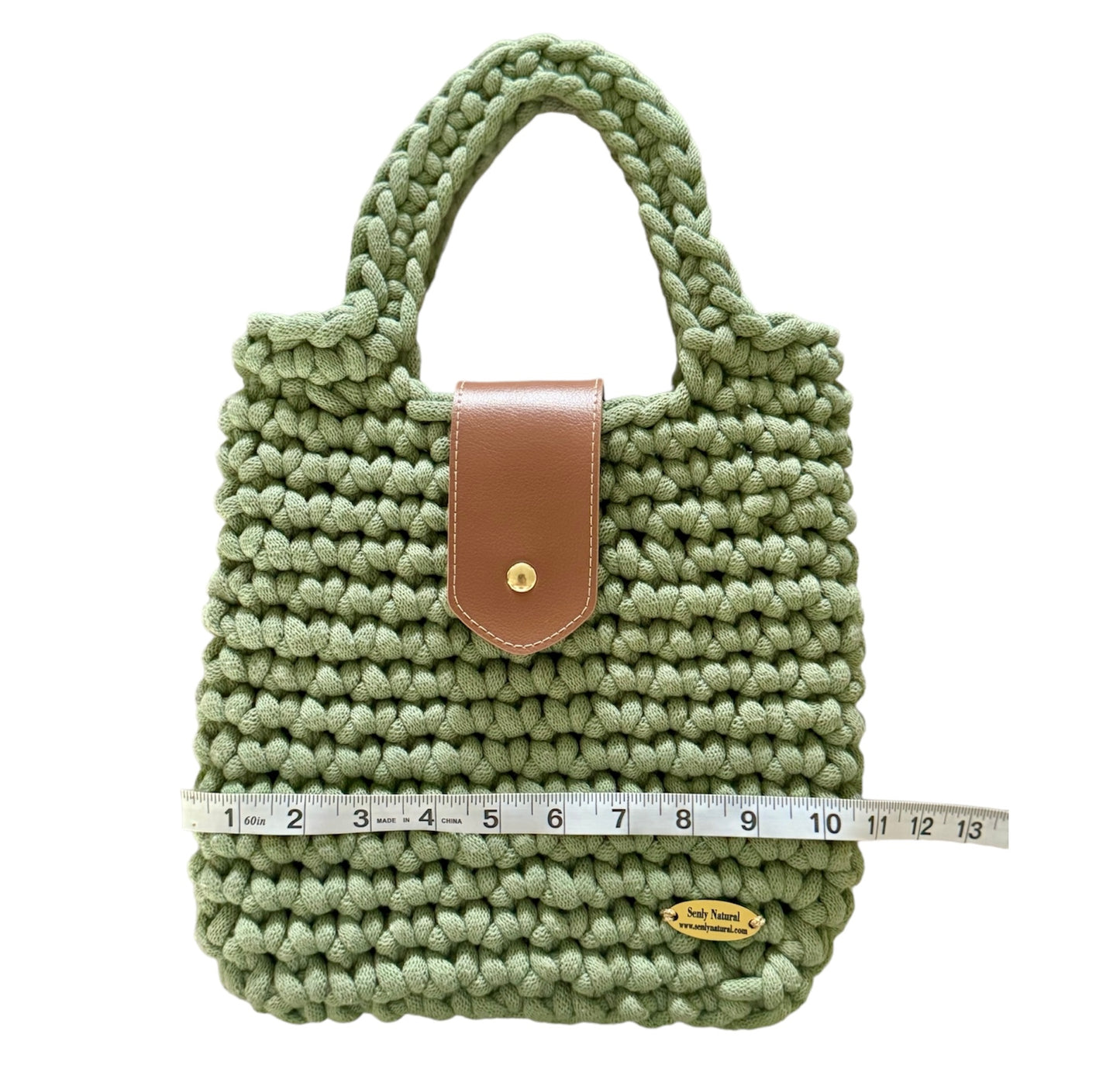 Crochet and Leather Purse Handbag