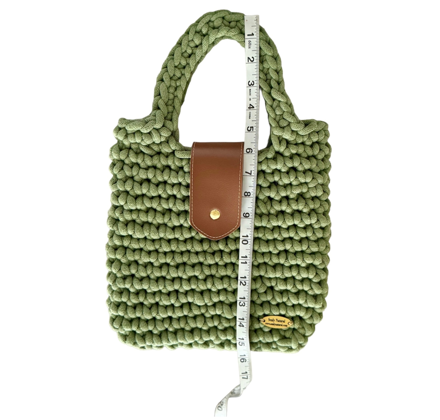 Crochet and Leather Purse Handbag