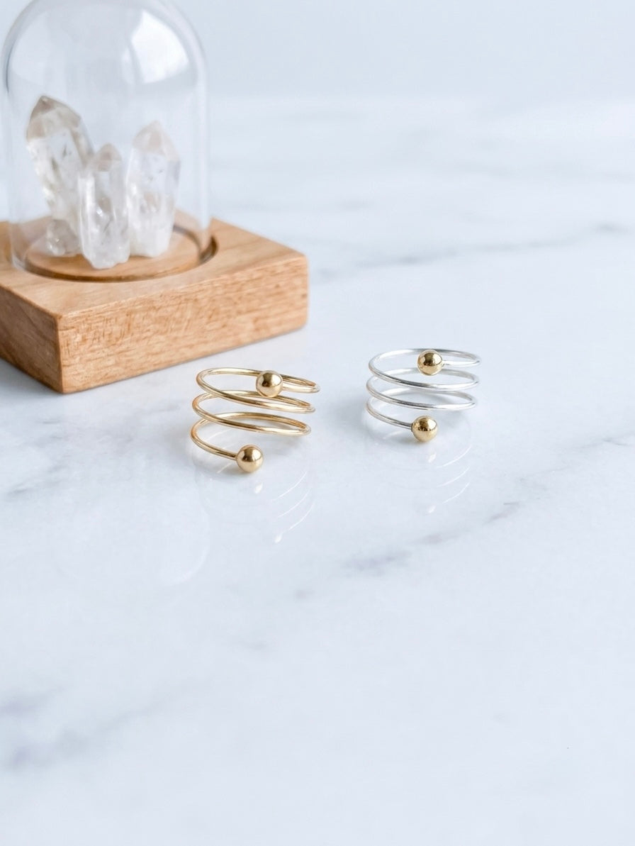 Sphere & Coil Ring