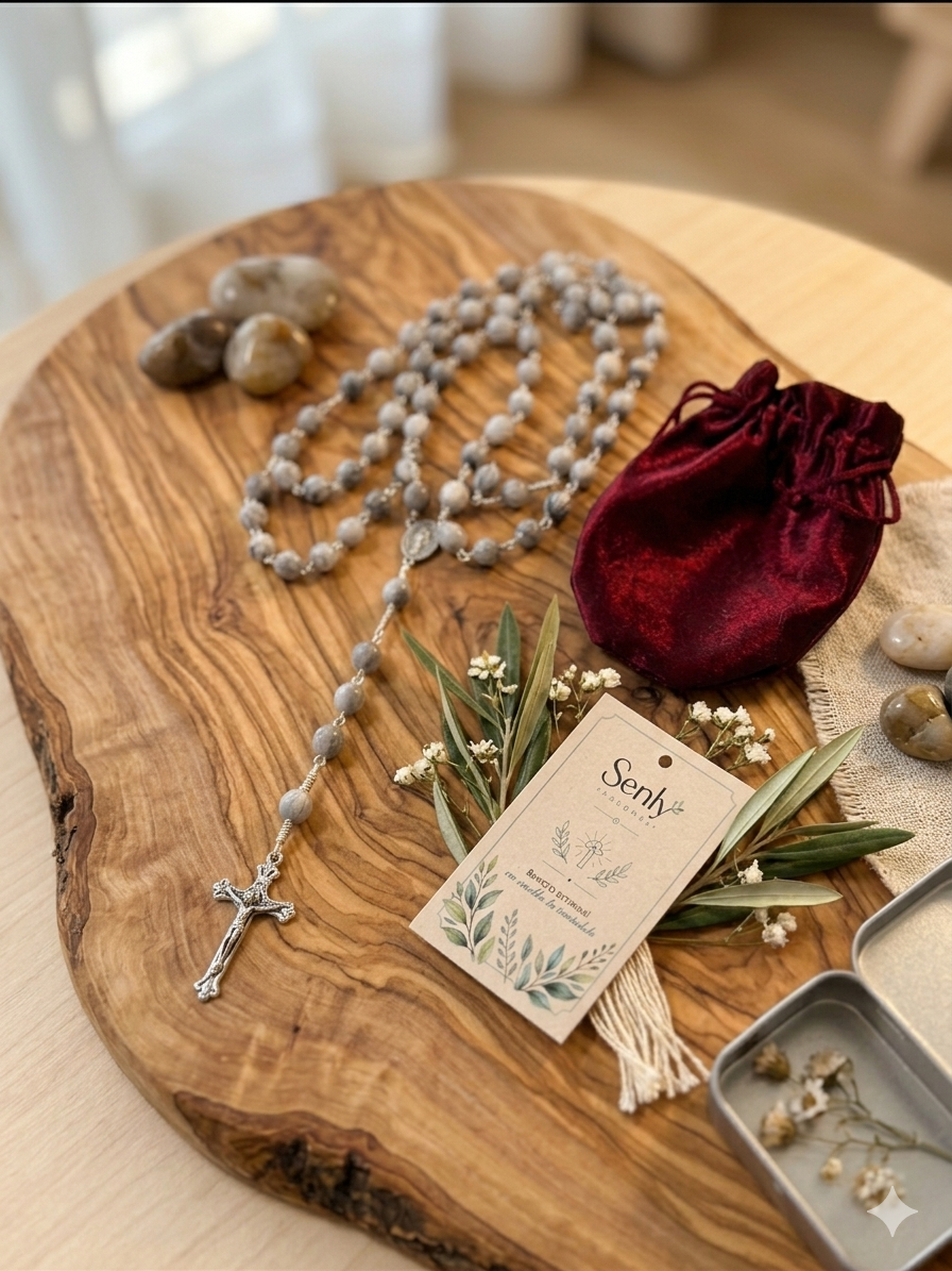 Rosario Artesanal con camándulas de la Virgen de la Milagrosa