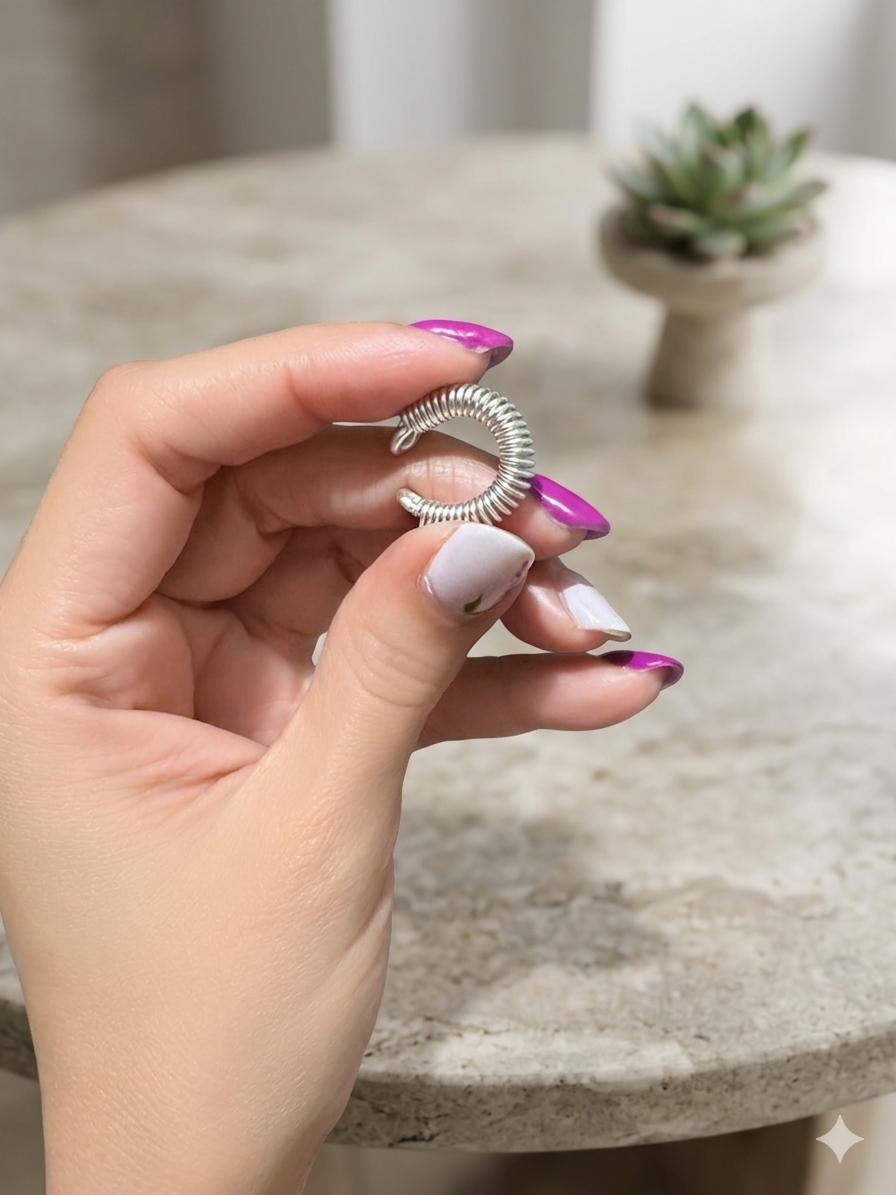 Wire-wrapped ear cuff